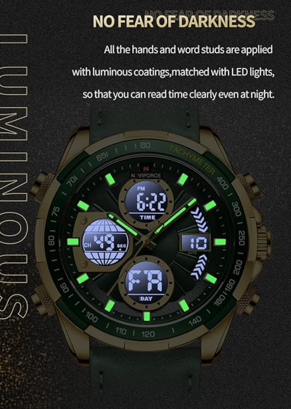NAVIFORCE NF9197L Men's Military Digital-Analog Quartz Waterproof Watch