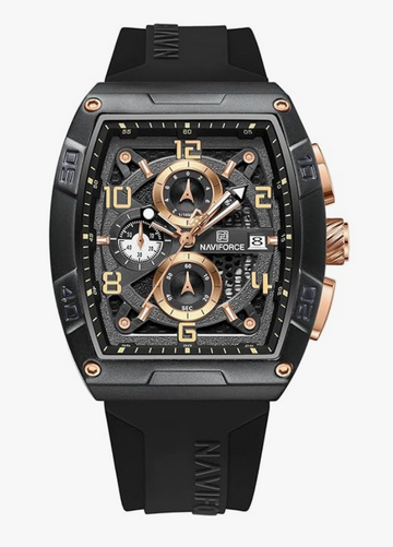 NAVIFORCE NF8052 Luminous Hollow Dial Barrel-Shaped Silicon Strap Sports Watch