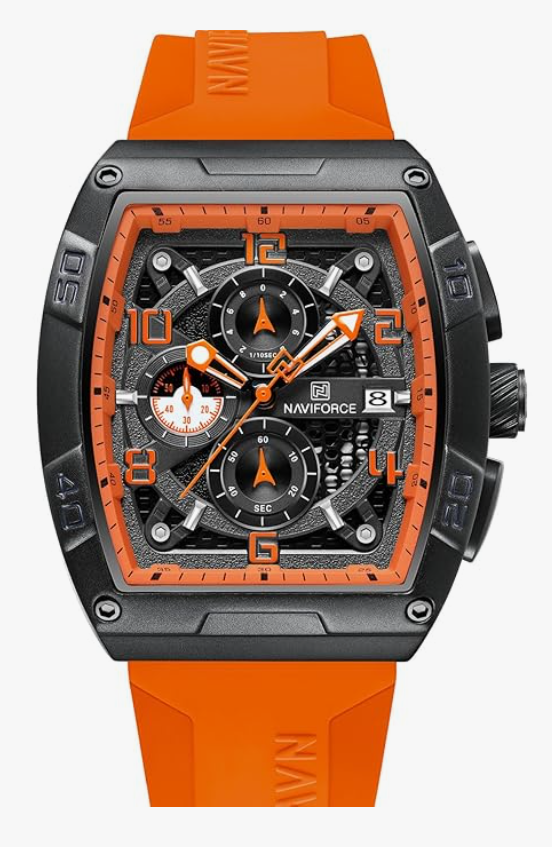 NAVIFORCE NF8052 Luminous Hollow Dial Barrel-Shaped Silicon Strap Sports Watch